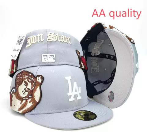 Jon Star x LA Dodgers Grey Cherub Custom 59FIFTY — AA Quality Angle 1
