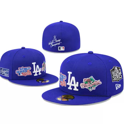 LA Dodgers Royal Blue World Series Multi-Patch 59FIFTY (Alt) Angle 1