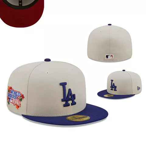 LA Dodgers Cream & Blue 1981 World Series 59FIFTY Angle 1
