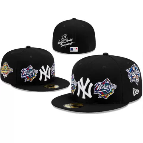 NY Yankees Black 27x World Series Multi-Patch 59FIFTY (Alt 2) Angle 1
