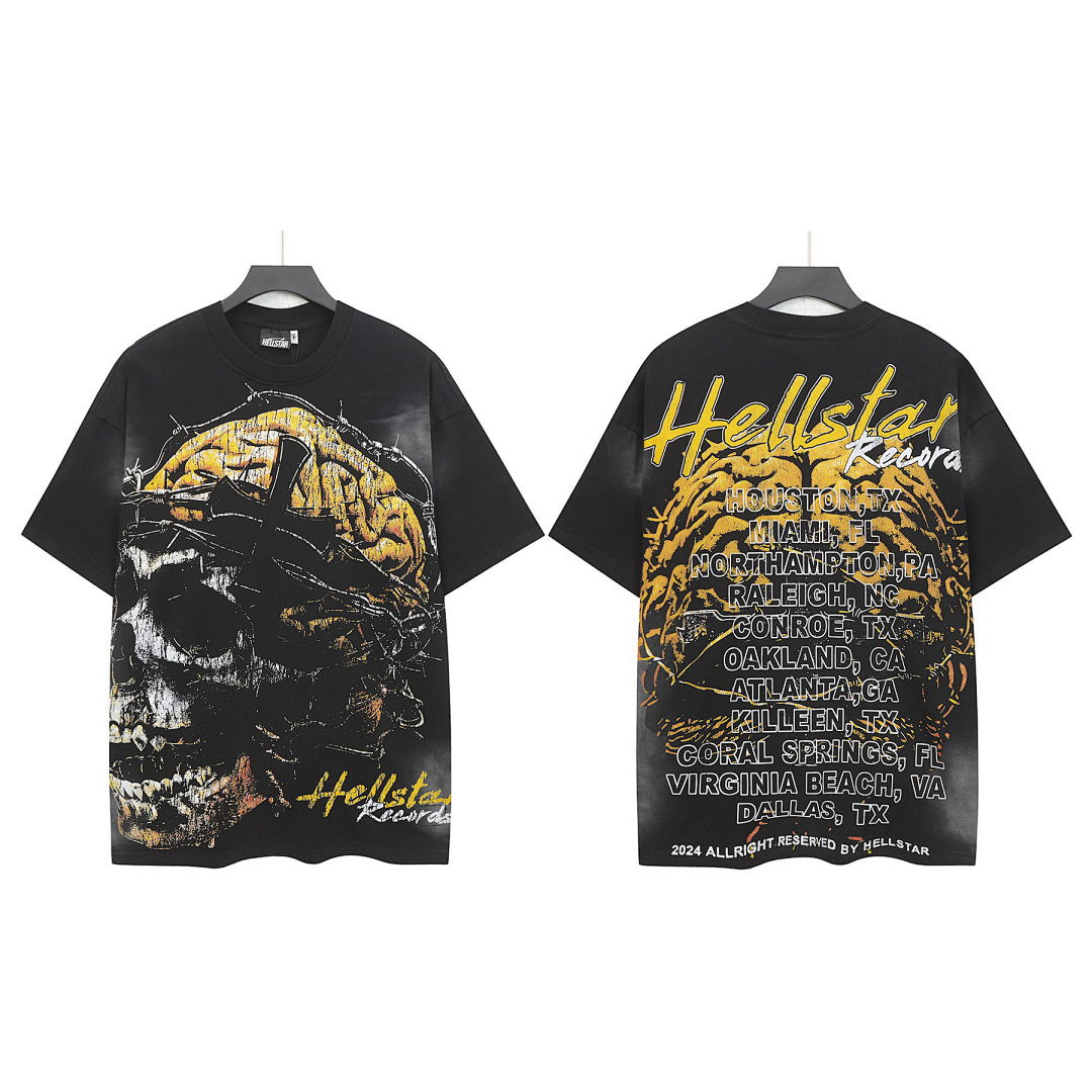 Hellstar T-Shirt — QF-113 (Washed Black) angle 1