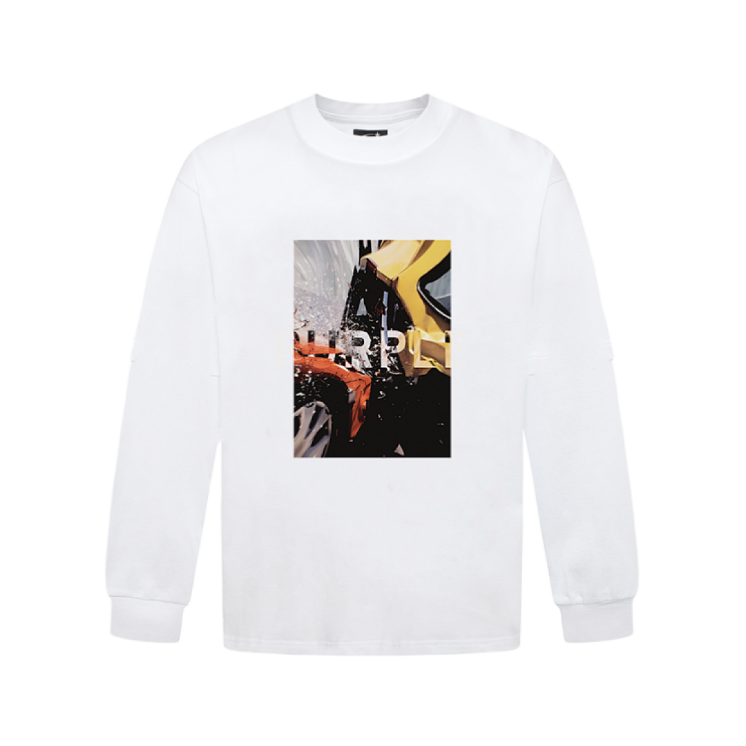 Purple Brand Long Sleeve —# White angle 1