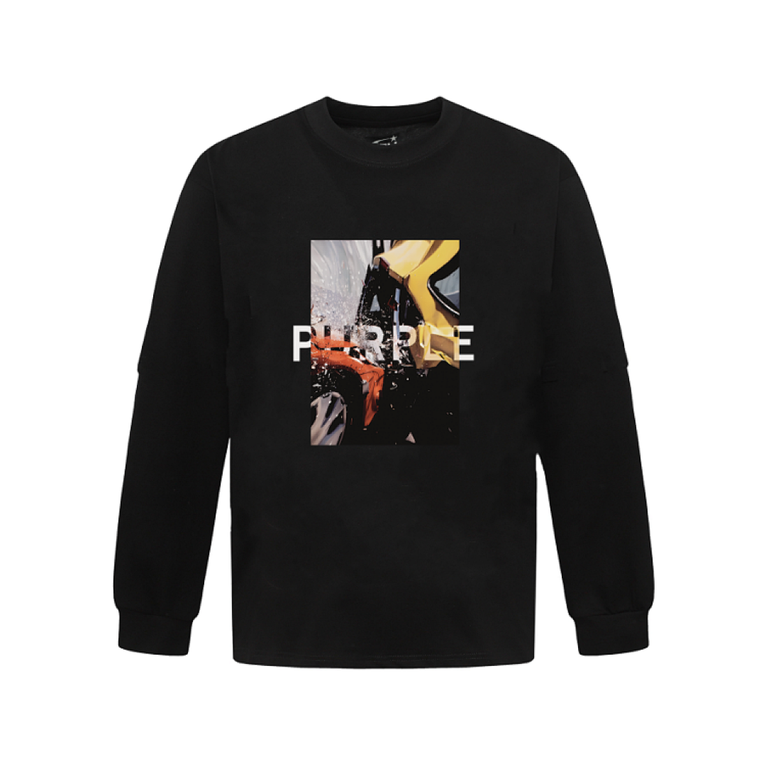 Purple Brand Long Sleeve —# Black angle 1