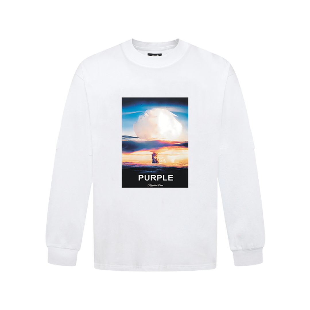 Purple Brand Long Sleeve —# White angle 1
