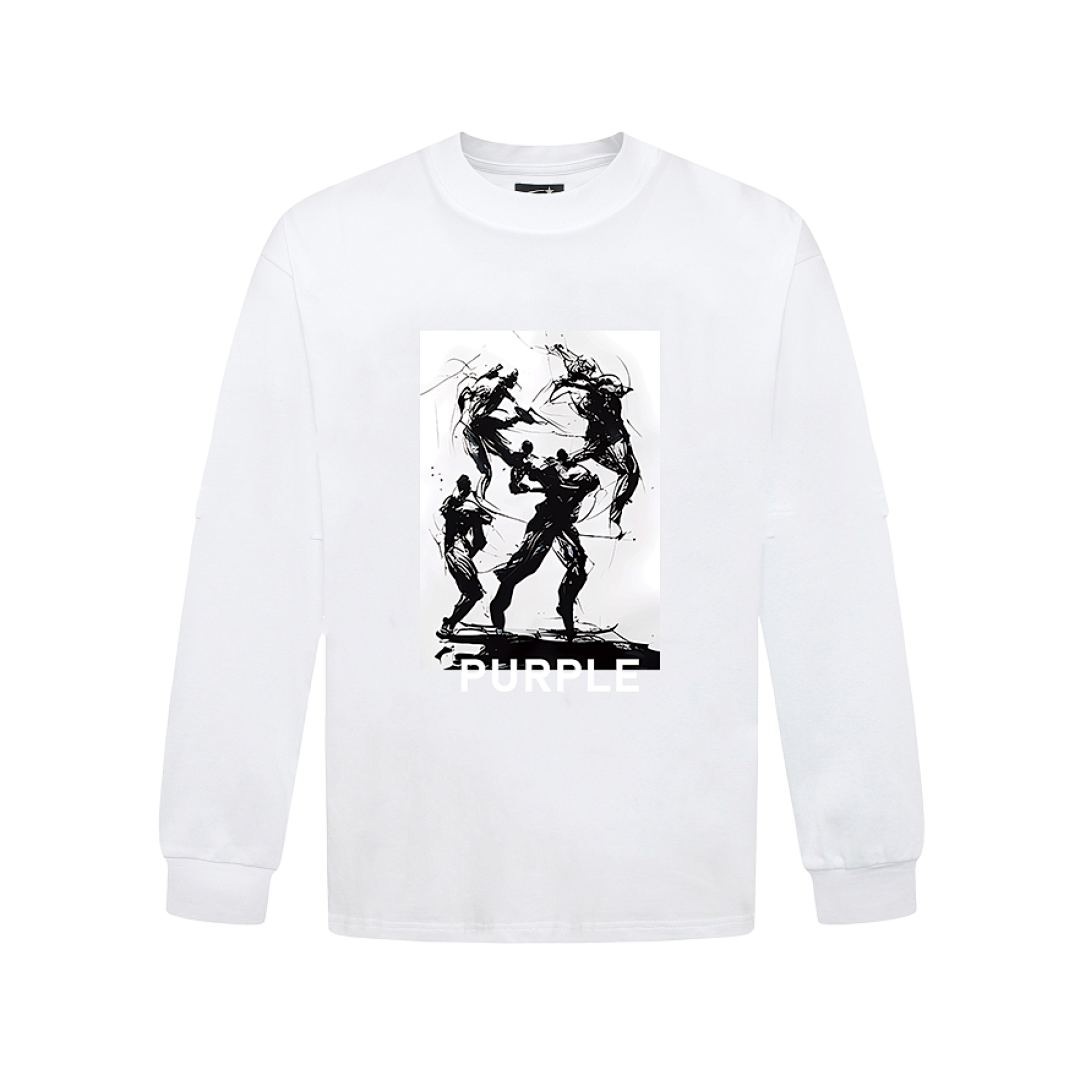 Purple Brand Long Sleeve —# White angle 1