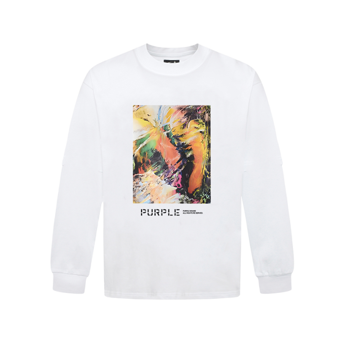 Purple Brand Long Sleeve —# White angle 1