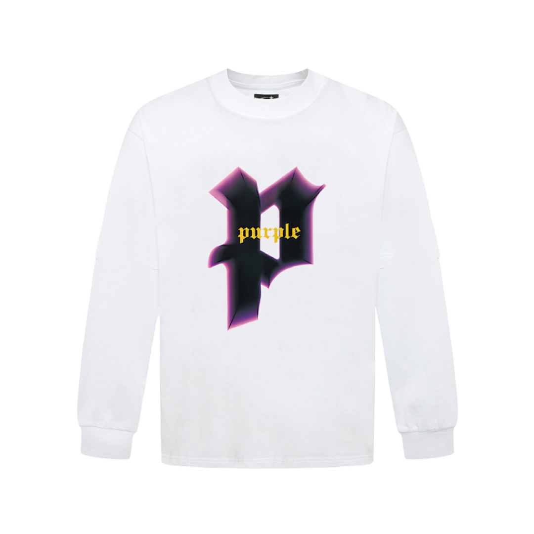 Purple Brand Long Sleeve —# White angle 1