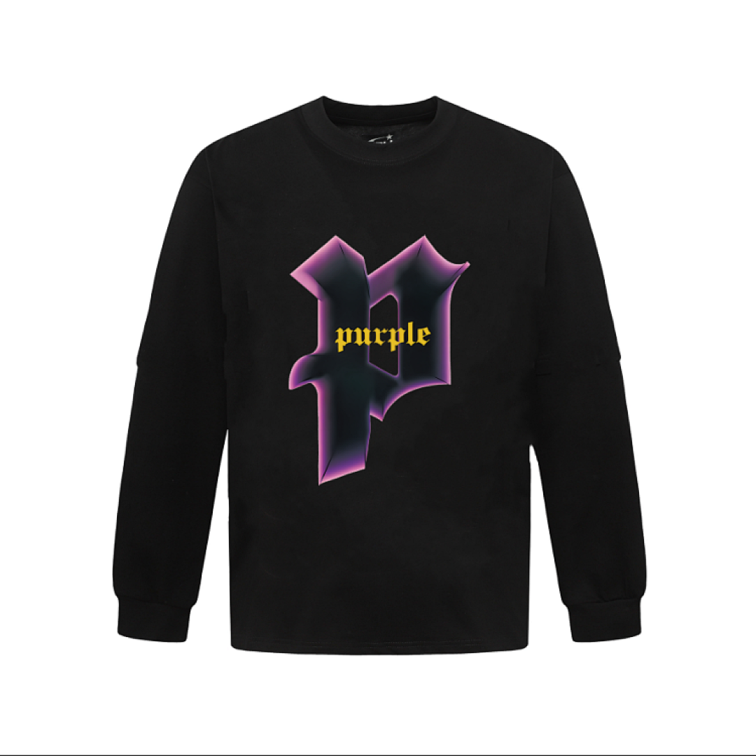 Purple Brand Long Sleeve —# Black angle 1